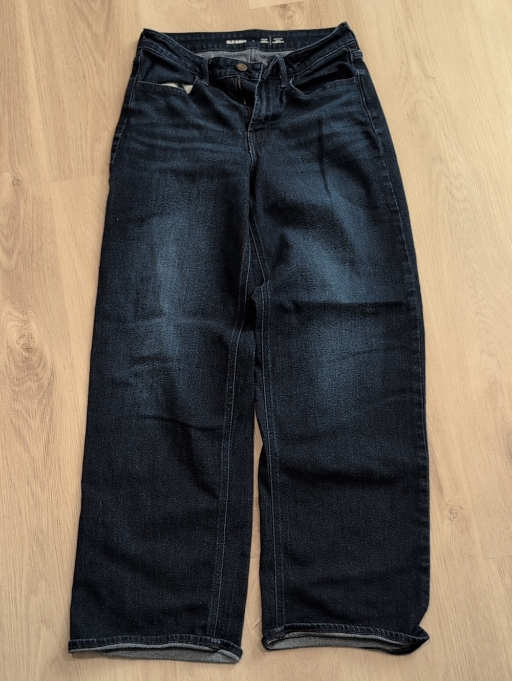 Old Navy Wide-Leg Jeans in Dark Blue Denim